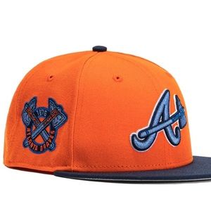 HAT CLUB X MLB X NEW ERA ATLANTA BRAVES ORANGE CRUSH HAT 7 1/2